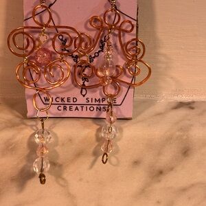 Gold and Pink Earrings